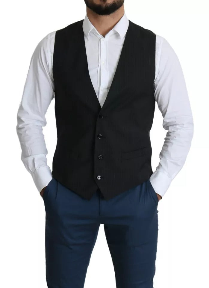 Dolce &amp; Gabbana Sample Sale Dolce &amp; Gabbana Black Men Formal STAFF Dress Waistcoat Vest - | Designer outlet