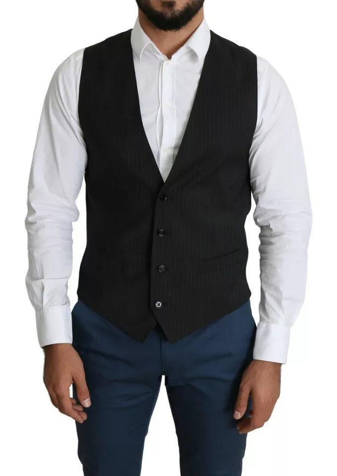 Dolce &amp; Gabbana Sample Sale Dolce &amp; Gabbana Black Men Formal STAFF Dress Waistcoat Vest - | Designer outlet