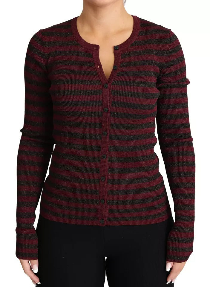 Dolce &amp; Gabbana Sample Sale Dolce &amp; Gabbana Black Red Striped Womens Cardigan Sweater - | Designer outlet