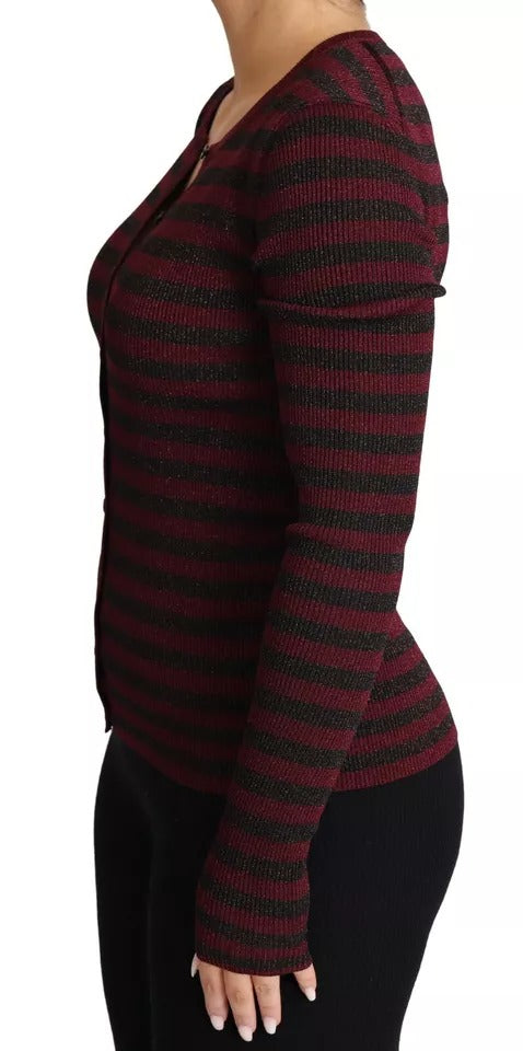 Dolce &amp; Gabbana Sample Sale Dolce &amp; Gabbana Black Red Striped Womens Cardigan Sweater - | Designer outlet