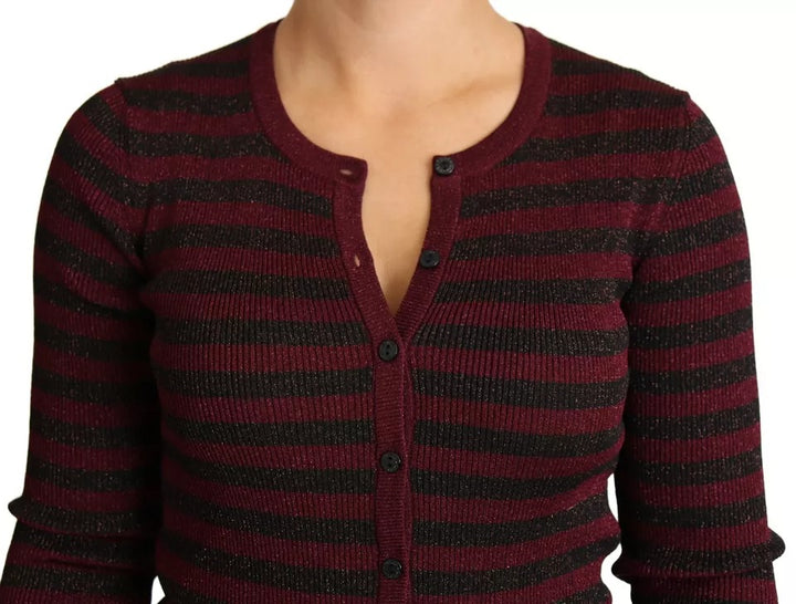 Dolce &amp; Gabbana Sample Sale Dolce &amp; Gabbana Black Red Striped Womens Cardigan Sweater - | Designer outlet
