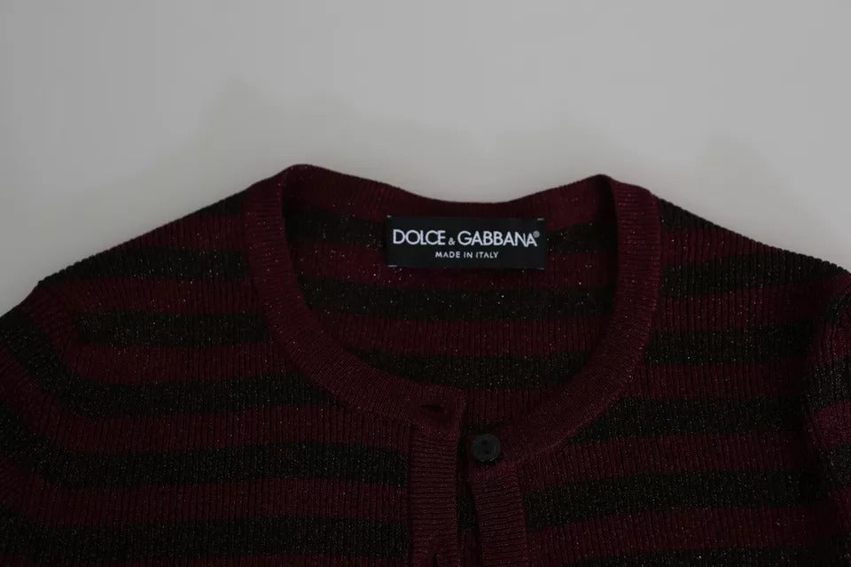 Dolce &amp; Gabbana Sample Sale Dolce &amp; Gabbana Black Red Striped Womens Cardigan Sweater - | Designer outlet