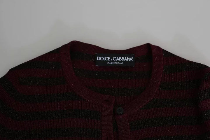 Dolce &amp; Gabbana Sample Sale Dolce &amp; Gabbana Black Red Striped Womens Cardigan Sweater - | Designer outlet