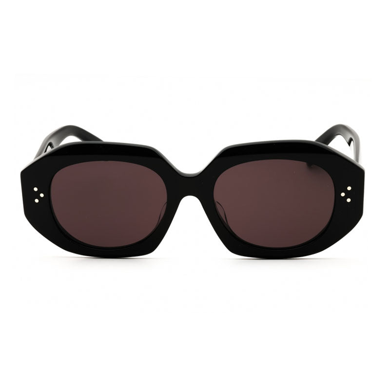 Celine Sunglasses Oval Full Rim, Shiny Black Frame and Violet Lens CL40319F01Y