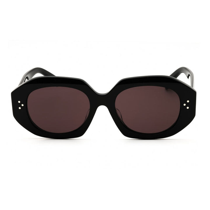 Celine Sunglasses Oval Full Rim, Shiny Black Frame and Violet Lens CL40319F01Y