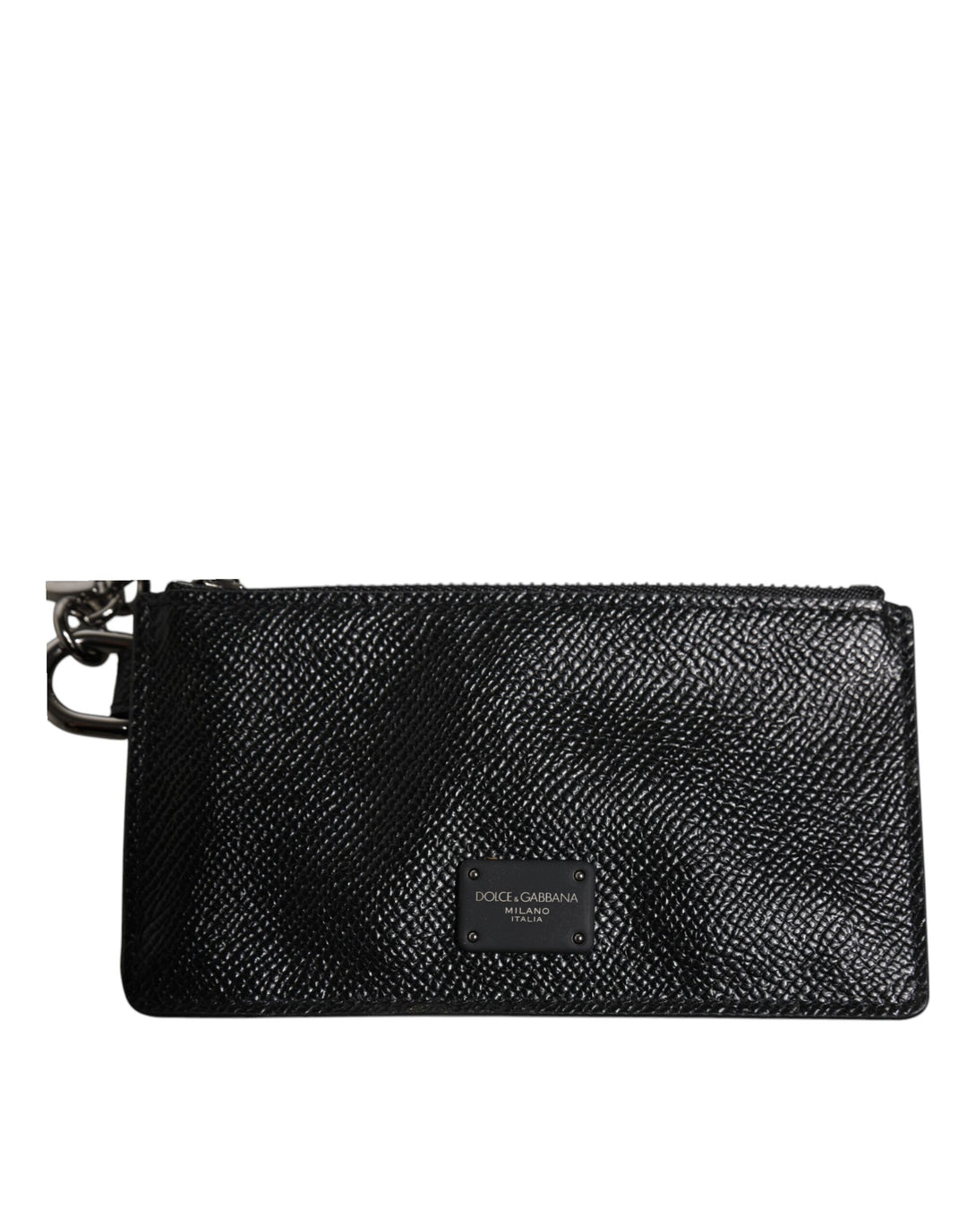 Dolce & Gabbana Black Calfskin Leather DG Logo Card Holder Wallet