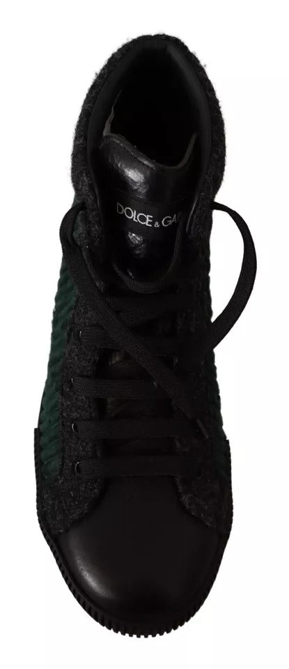 Dolce &amp; Gabbana Sample Sale Dolce &amp; Gabbana Green Corduroy High Tops Sneakers Mens Casual Shoes - | Designer outlet