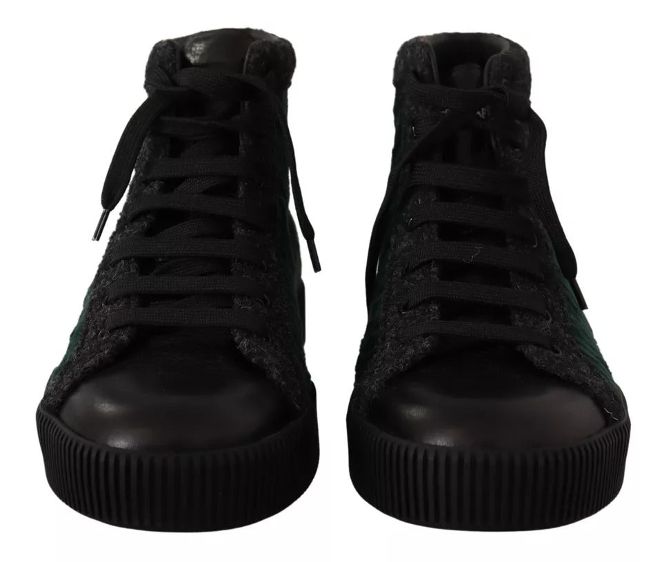 Dolce &amp; Gabbana Sample Sale Dolce &amp; Gabbana Green Corduroy High Tops Sneakers Mens Casual Shoes - | Designer outlet