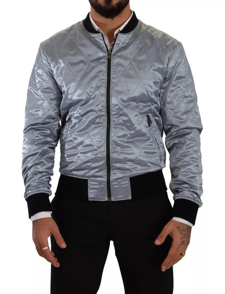 Dolce &amp; Gabbana Sample Sale Dolce &amp; Gabbana Light Blue Bomber Coat Men Jacket - | Designer outlet