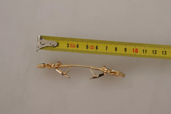 Dolce &amp; Gabbana Sample Sale Dolce &amp; Gabbana Gold Plated 925 Sterling Silver Crystal Collar Stop Brooch - | Designer outlet