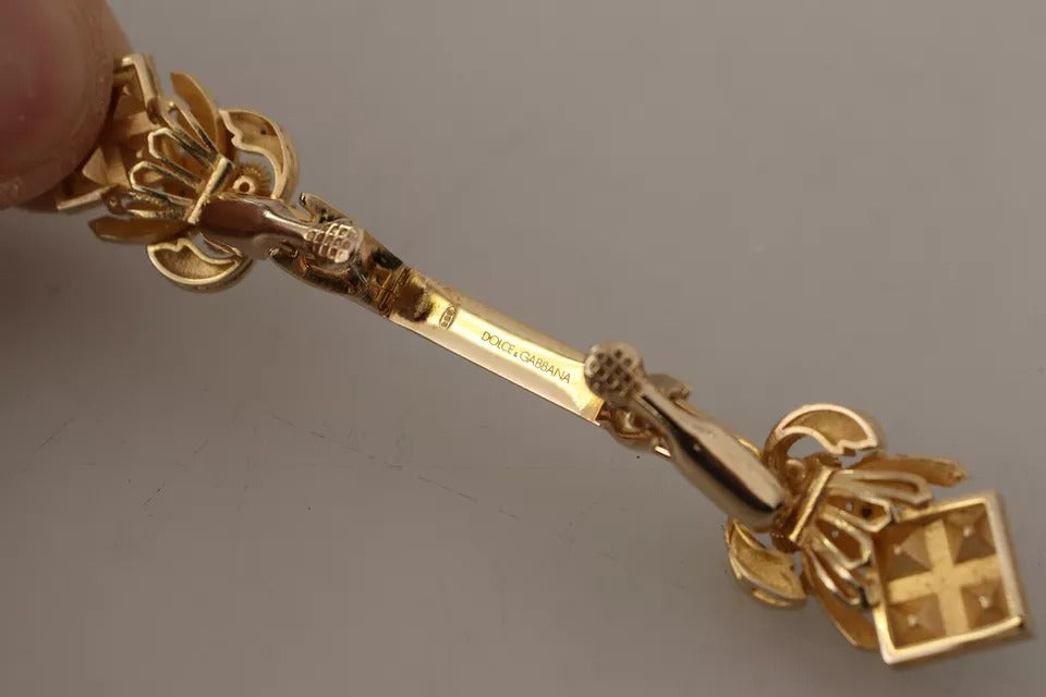 Dolce &amp; Gabbana Sample Sale Dolce &amp; Gabbana Gold Plated 925 Sterling Silver Crystal Collar Stop Brooch - | Designer outlet