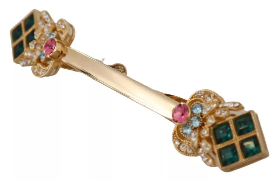 Dolce &amp; Gabbana Gold Plated 925 Sterling Silver Crystal Collar Stop Brooch by Dolce &amp; Gabbana outlet now on sale