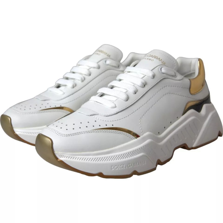 Dolce &amp; Gabbana Sample Sale Dolce &amp; Gabbana White Gold DAYMASTER Leather Sneakers Men Shoes - | Designer outlet