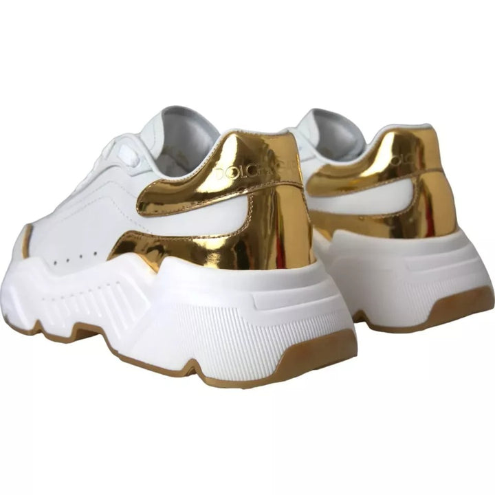 Dolce &amp; Gabbana Sample Sale Dolce &amp; Gabbana White Gold DAYMASTER Leather Sneakers Men Shoes - | Designer outlet