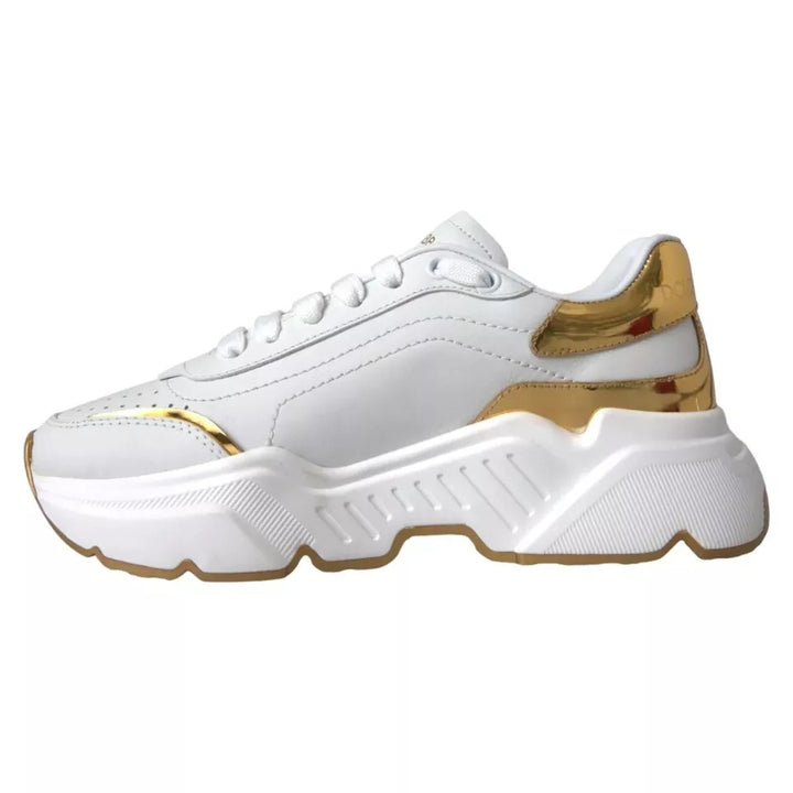 Dolce &amp; Gabbana Sample Sale Dolce &amp; Gabbana White Gold DAYMASTER Leather Sneakers Men Shoes - | Designer outlet