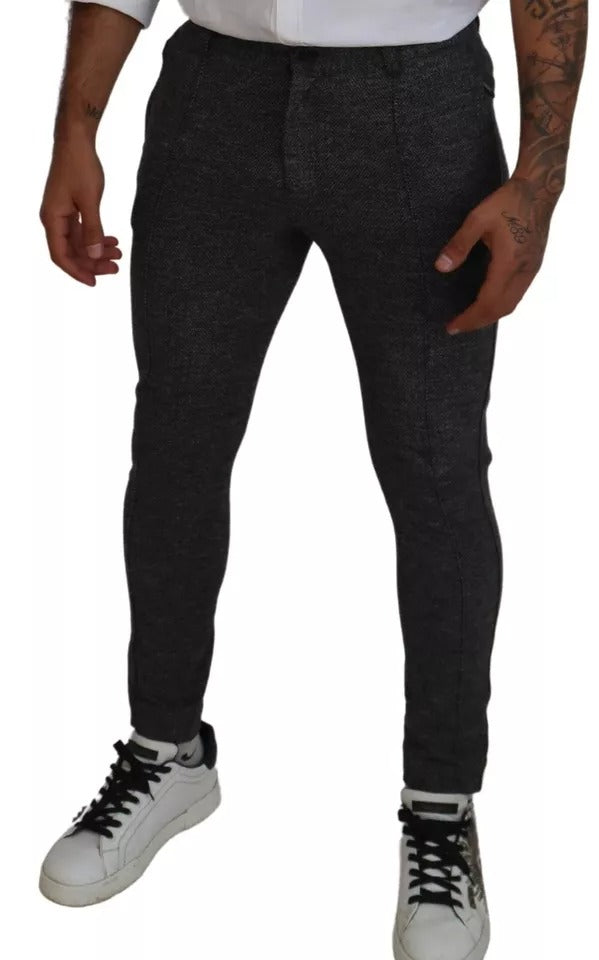 Dolce &amp; Gabbana Gray Chevron Viscose Skinny Pants by Dolce &amp; Gabbana outlet now on sale