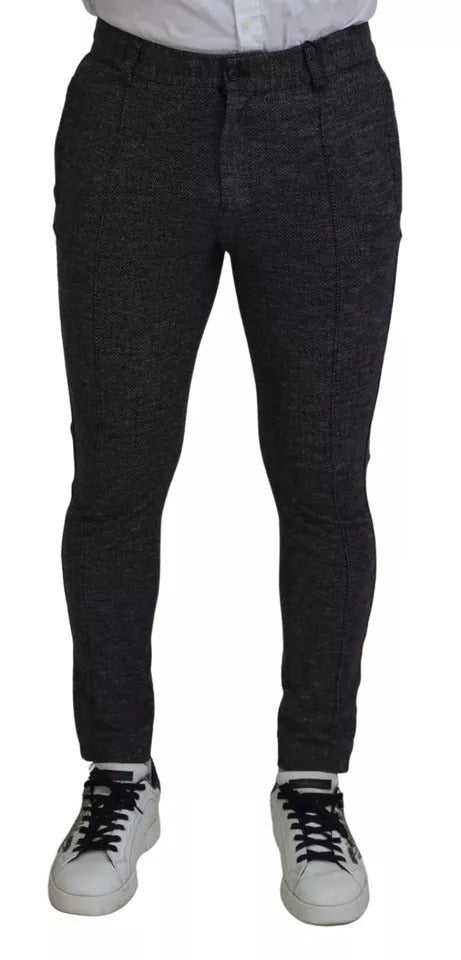 Dolce &amp; Gabbana Gray Chevron Viscose Skinny Pants by Dolce &amp; Gabbana outlet now on sale