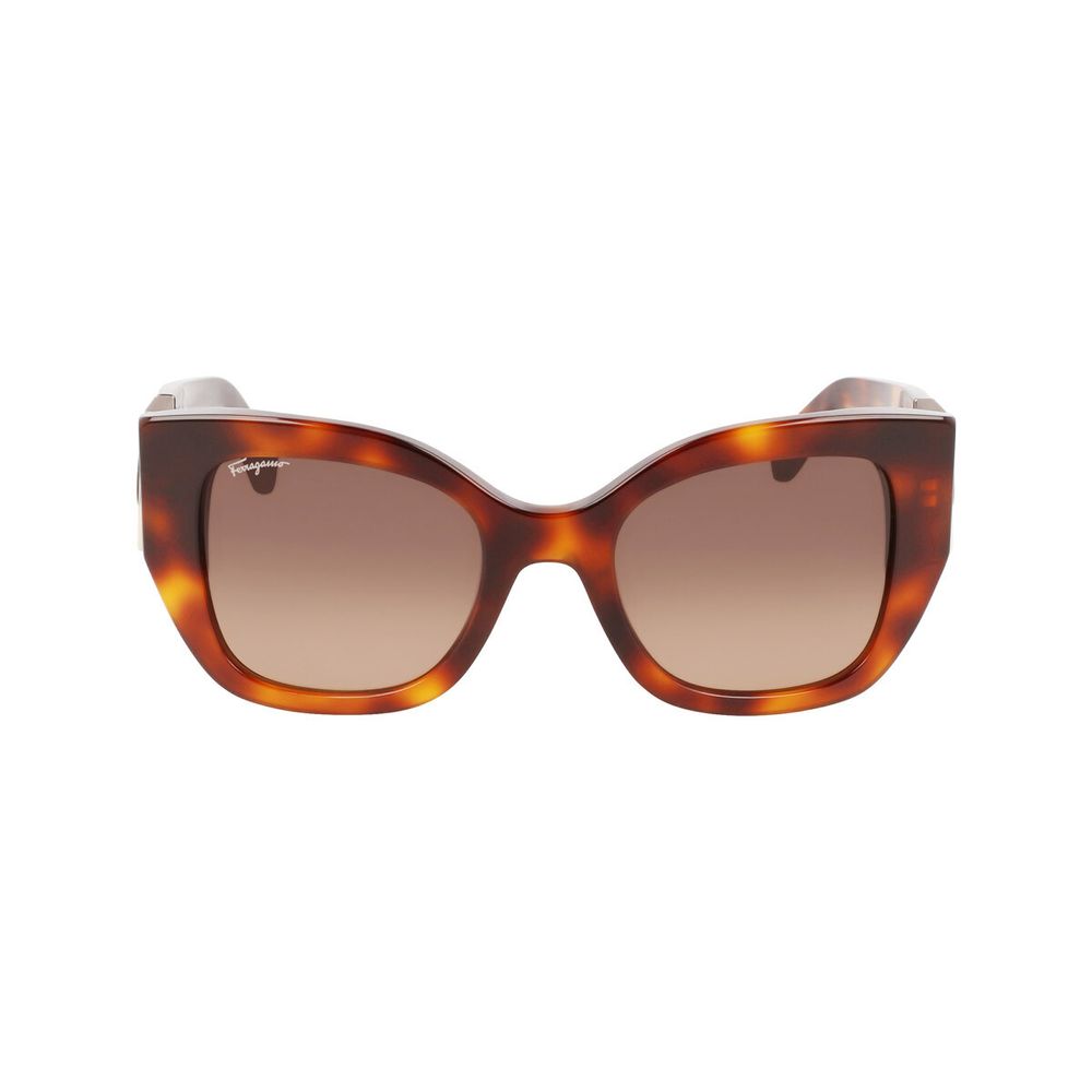 Salvatore Ferragamo Brown Acetate Sunglasses