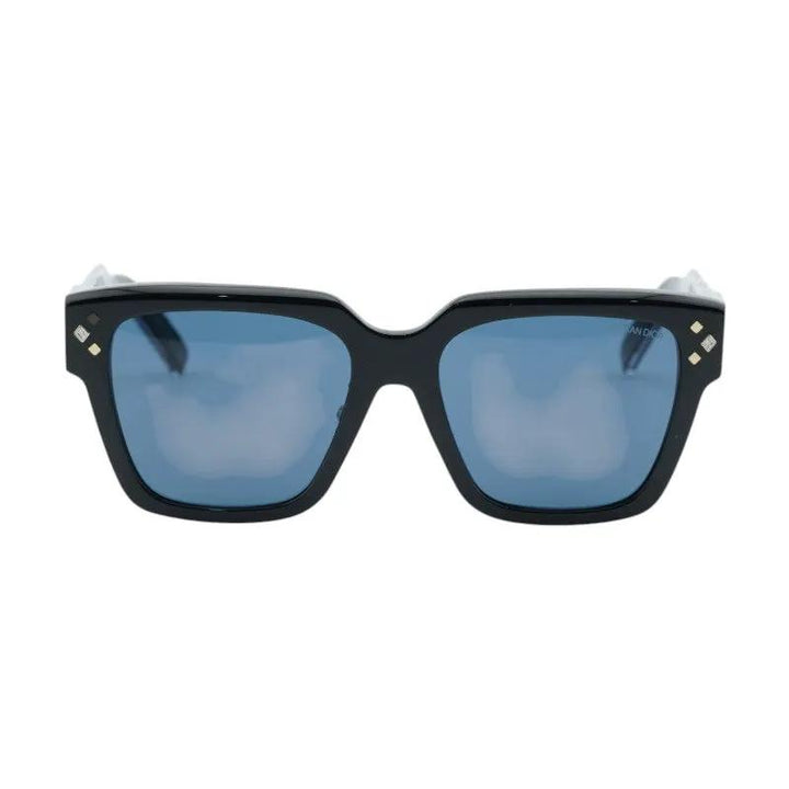 Dior Sunglasses Square Full Rim, Shiny Black Frame And Blue Lens