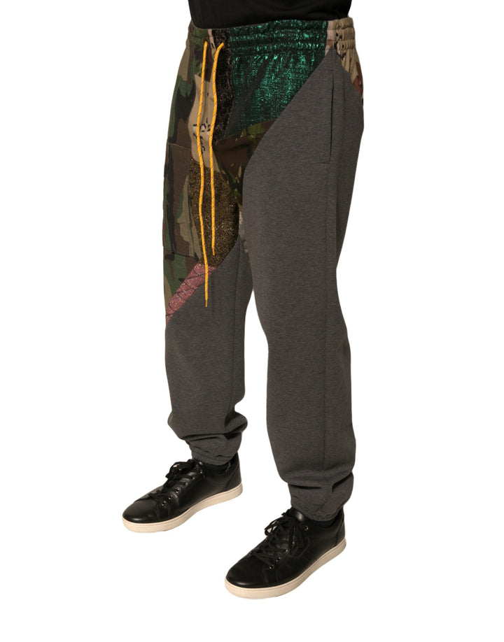 Dolce &amp; Gabbana Sample Sale Dolce &amp; Gabbana Multicolor Patchwork Cotton Jogger Sweatpants Pants - | Designer outlet