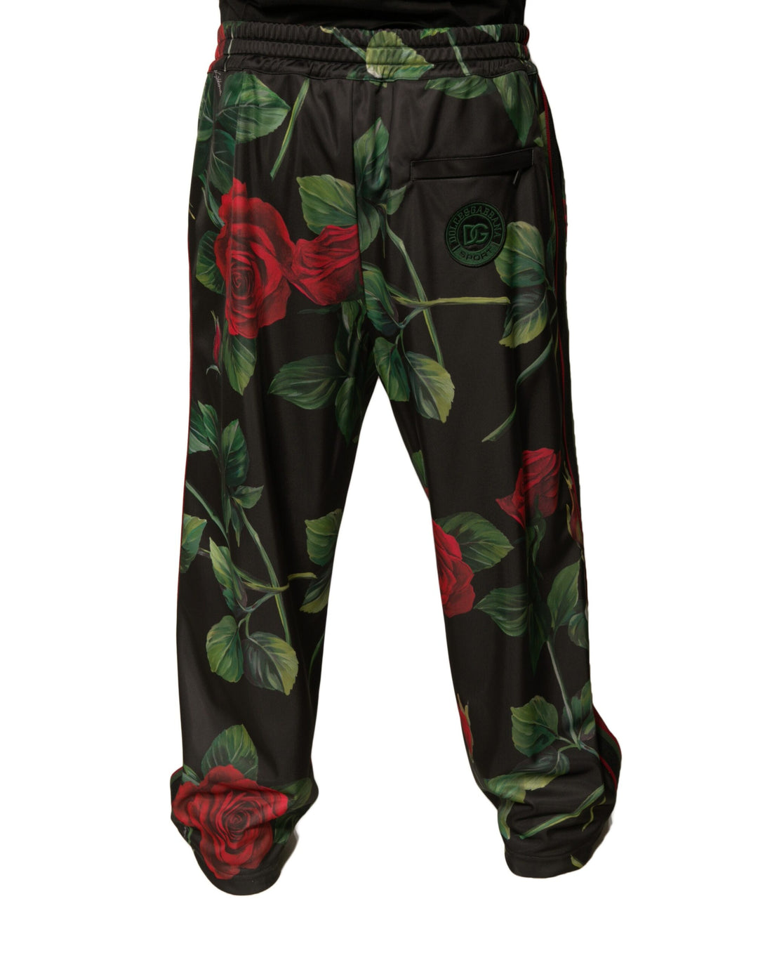 Dolce &amp; Gabbana Sample Sale Dolce &amp; Gabbana Black Floral Polyester Jogger Sweatpants Pants - | Designer outlet
