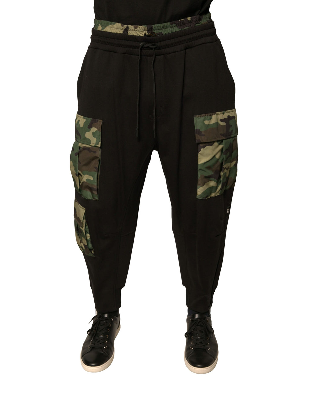 Dolce &amp; Gabbana Sample Sale Dolce &amp; Gabbana Black Camouflage Cotton Jogger Cargo Pants - | Designer outlet