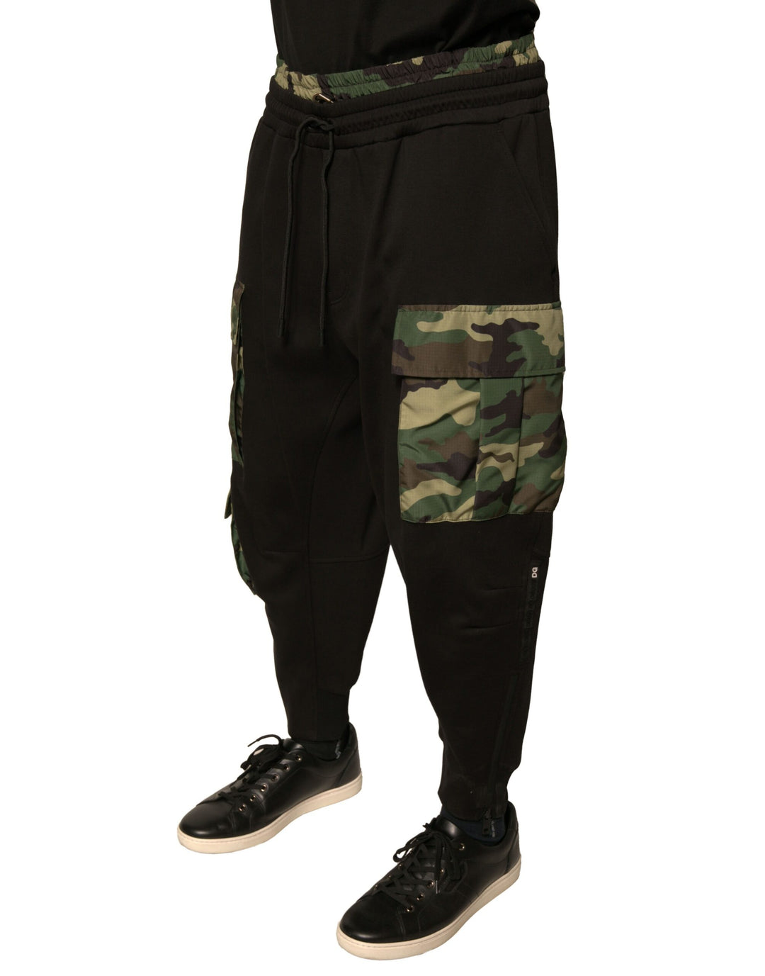 Dolce &amp; Gabbana Sample Sale Dolce &amp; Gabbana Black Camouflage Cotton Jogger Cargo Pants - | Designer outlet