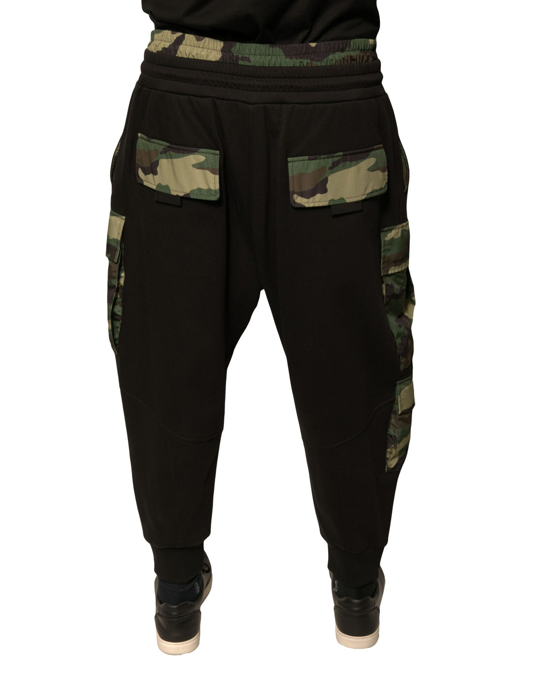 Dolce &amp; Gabbana Sample Sale Dolce &amp; Gabbana Black Camouflage Cotton Jogger Cargo Pants - | Designer outlet