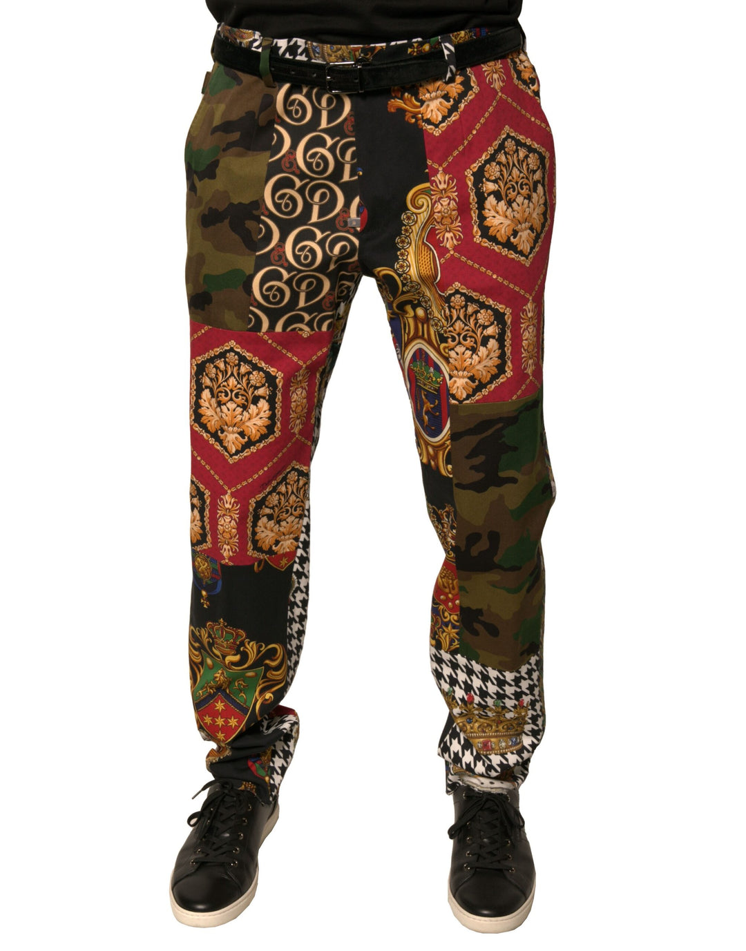 Dolce & Gabbana Multicolor Patchwork Men Dress Pants - IT46
