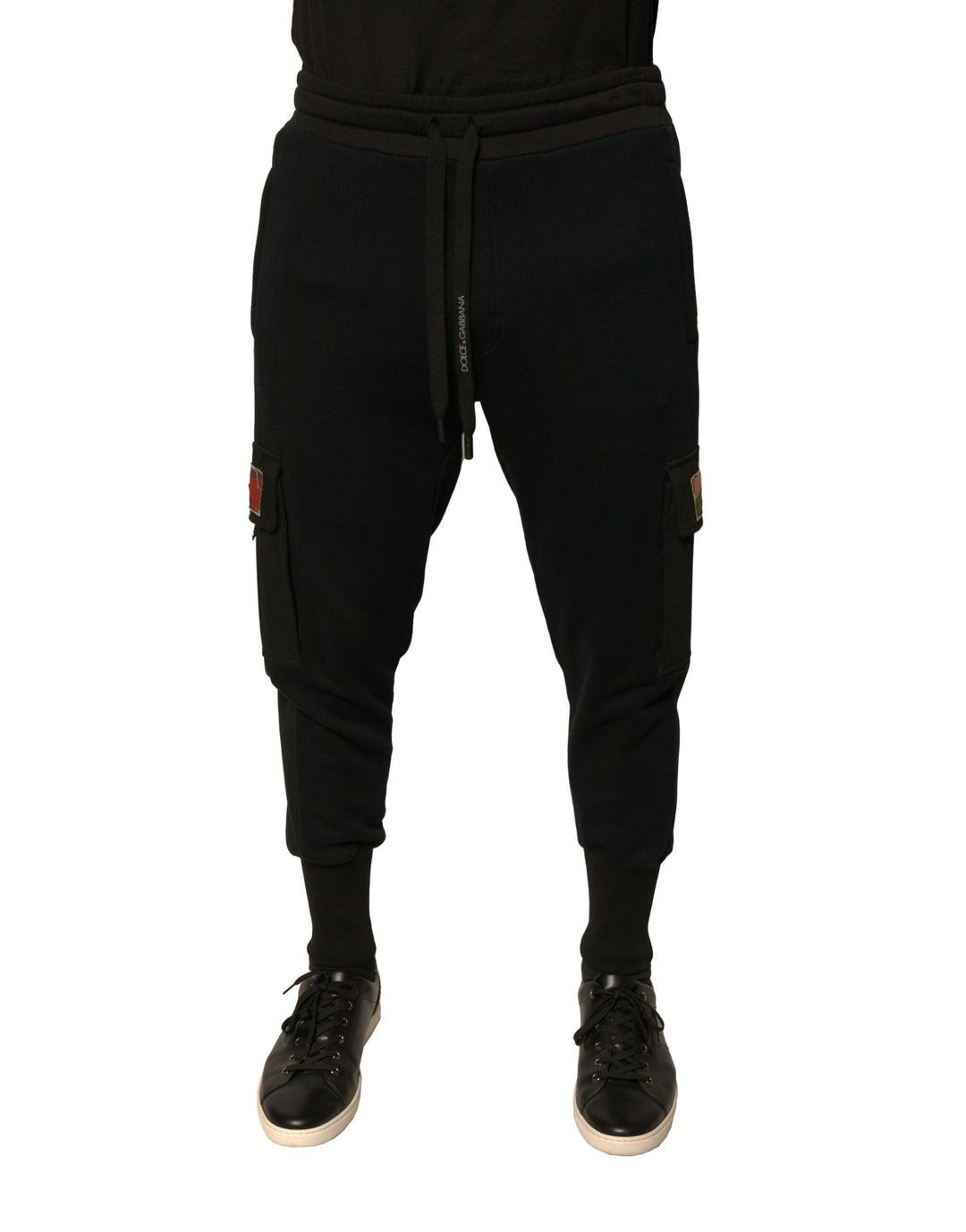 Dolce &amp; Gabbana Sample Sale Dolce &amp; Gabbana Black Cotton Jogger Cargo Sweatpants Pants - | Designer outlet