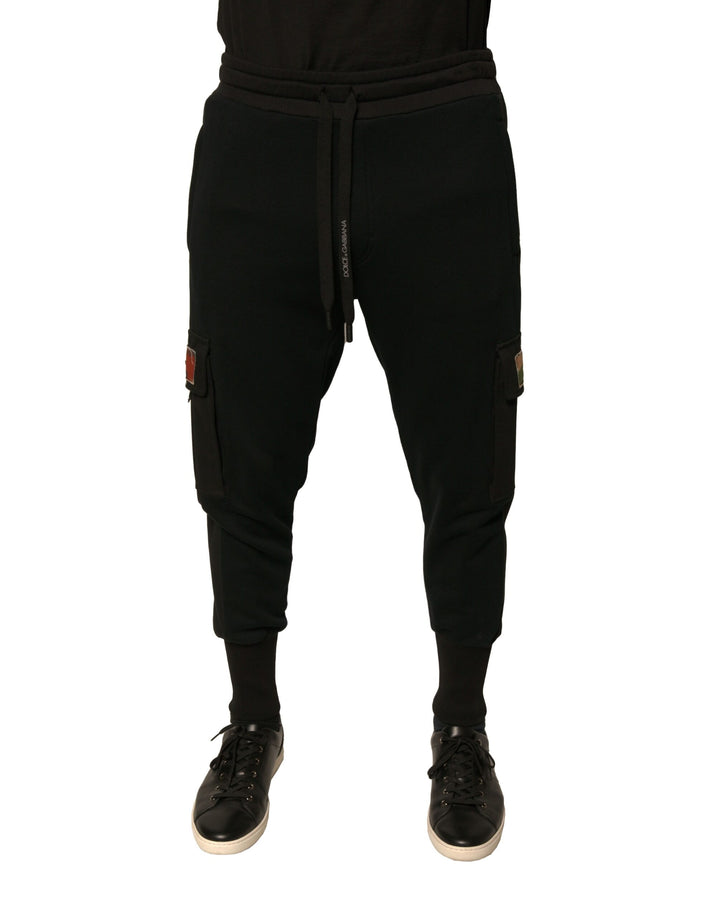 Dolce &amp; Gabbana Sample Sale Dolce &amp; Gabbana Black Cotton Jogger Cargo Sweatpants Pants - | Designer outlet