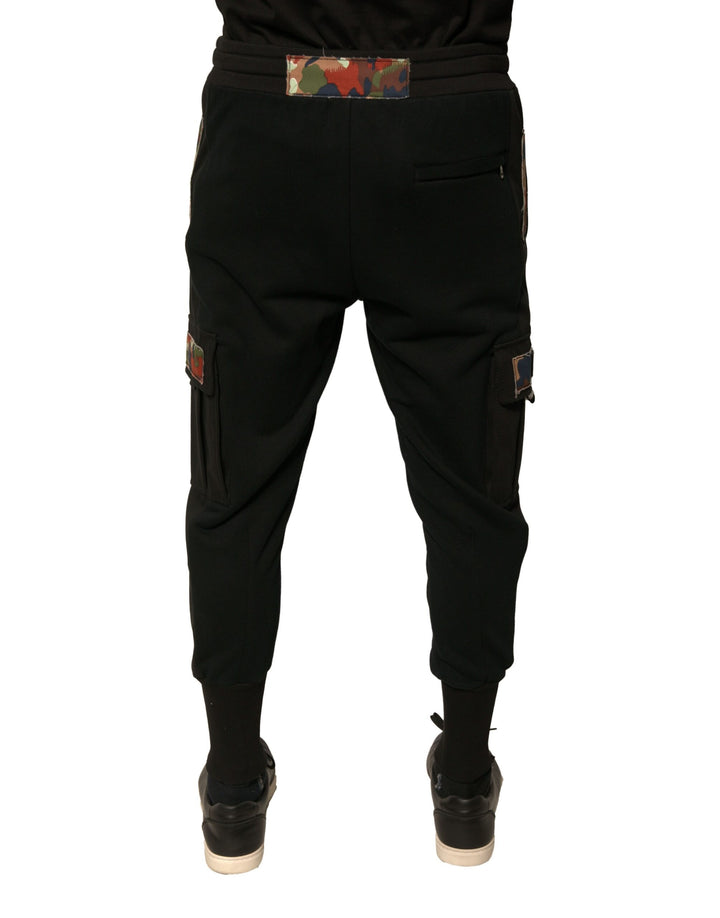 Dolce &amp; Gabbana Sample Sale Dolce &amp; Gabbana Black Cotton Jogger Cargo Sweatpants Pants - | Designer outlet