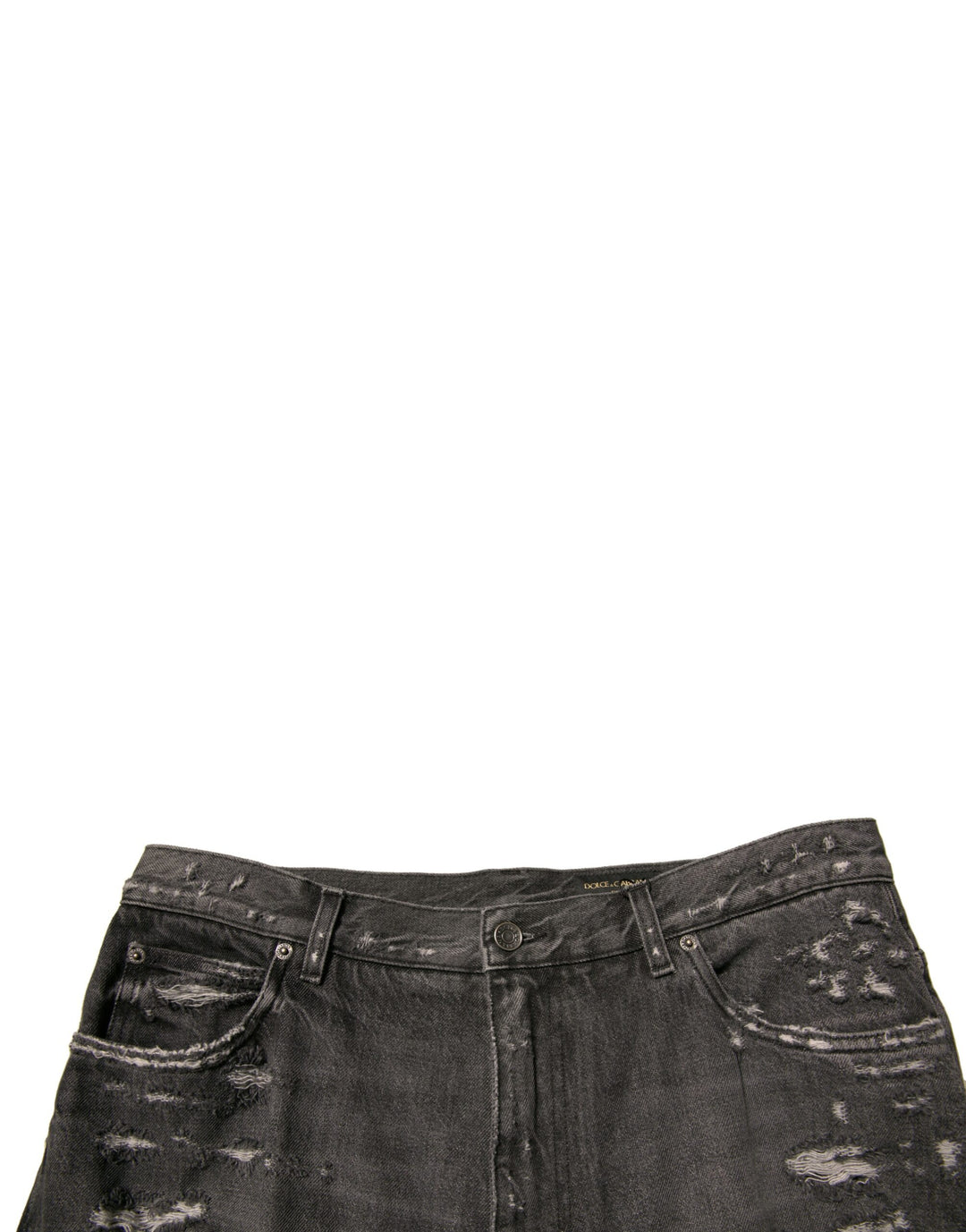 Dolce &amp; Gabbana Sample Sale Dolce &amp; Gabbana Gray Tattered Cotton Straight Men Denim Jeans - | Designer outlet