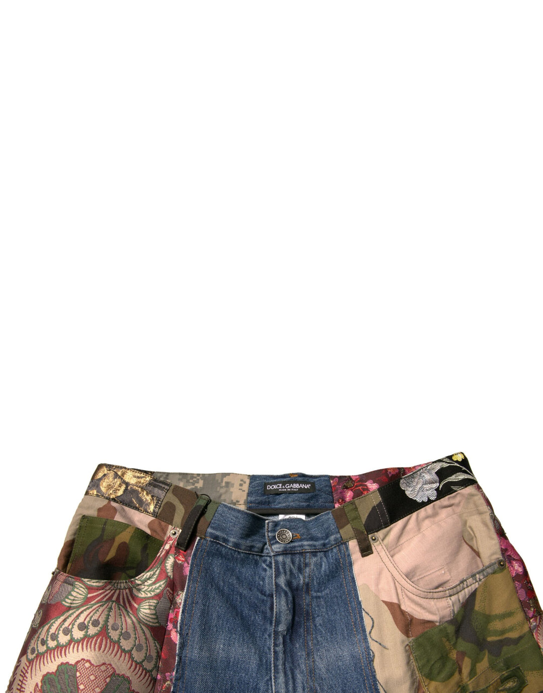 Dolce &amp; Gabbana Sample Sale Dolce &amp; Gabbana Blue Patchwork Cotton Straight Denim Jeans - | Designer outlet