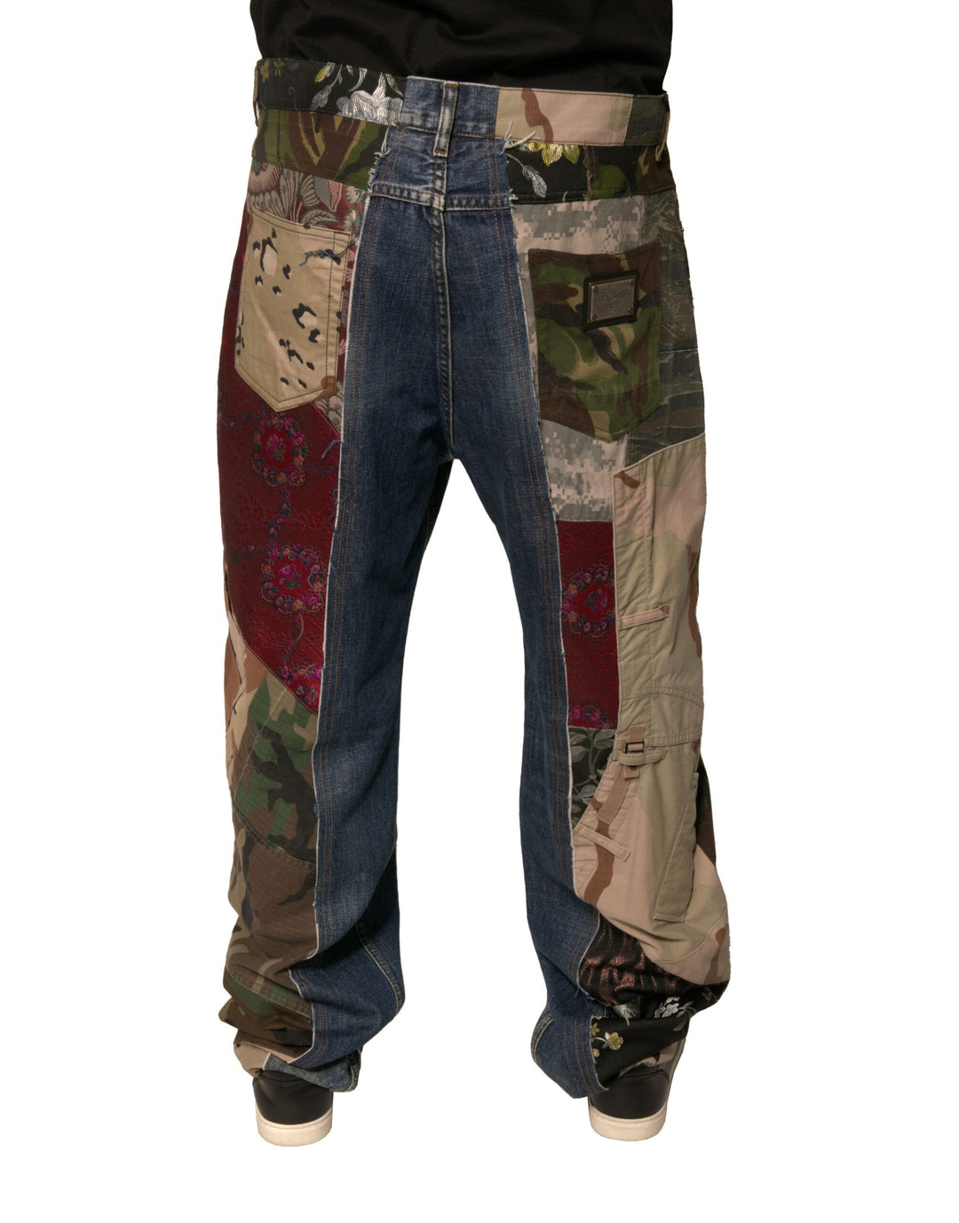Dolce &amp; Gabbana Sample Sale Dolce &amp; Gabbana Blue Patchwork Cotton Straight Denim Jeans - | Designer outlet