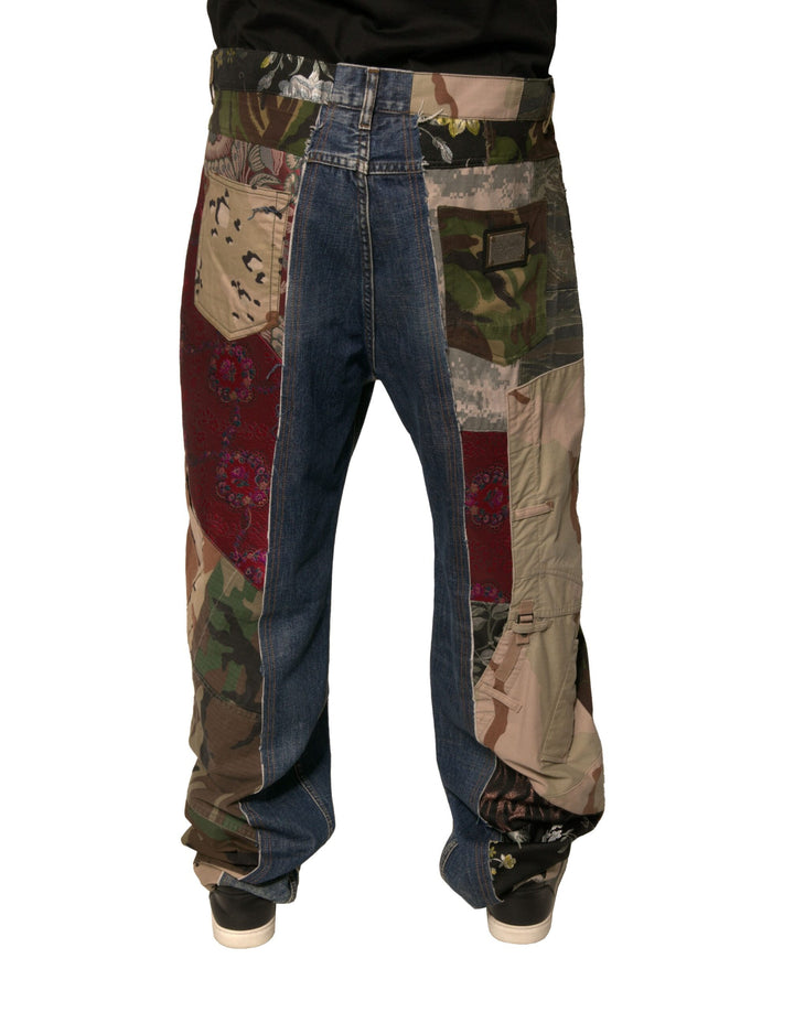 Dolce &amp; Gabbana Sample Sale Dolce &amp; Gabbana Blue Patchwork Cotton Straight Denim Jeans - | Designer outlet