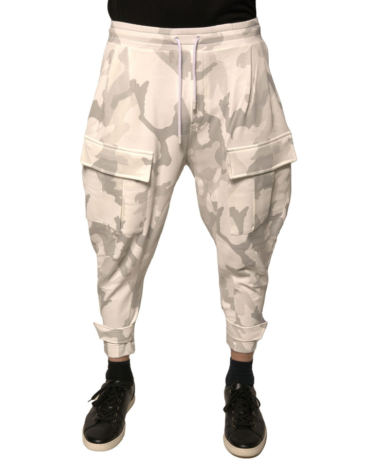 Dolce &amp; Gabbana Sample Sale Dolce &amp; Gabbana White Camouflage Cargo Jogger Pants - | Designer outlet