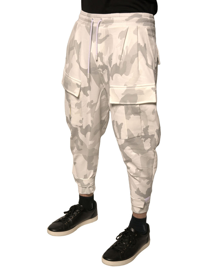 Dolce &amp; Gabbana Sample Sale Dolce &amp; Gabbana White Camouflage Cargo Jogger Pants - | Designer outlet