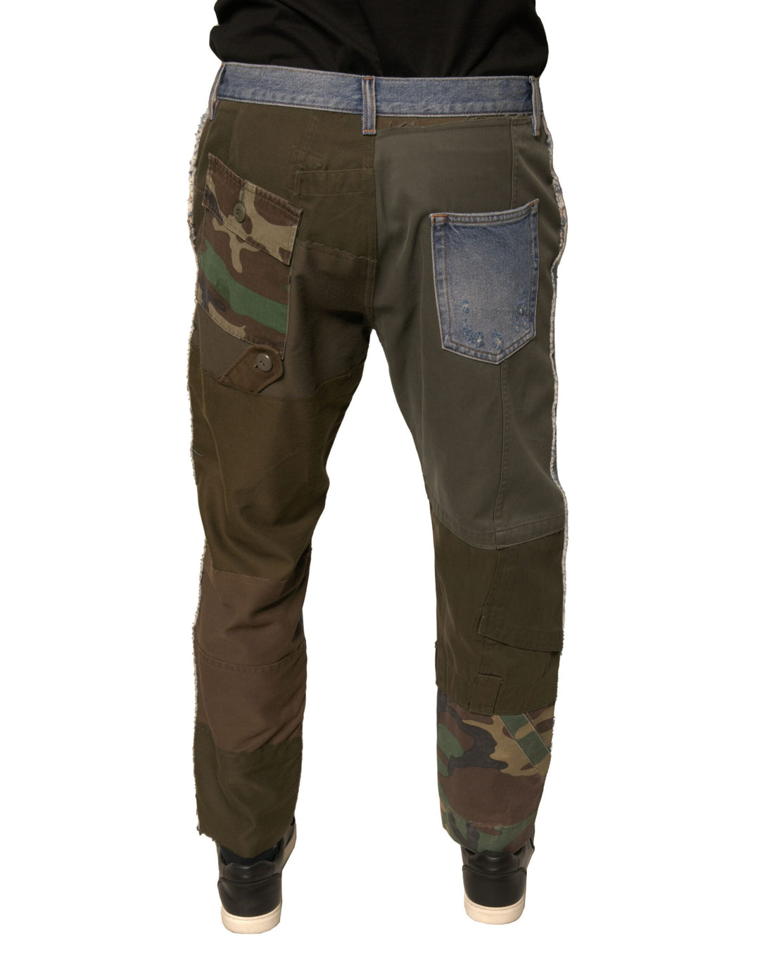 Dolce &amp; Gabbana Sample Sale Dolce &amp; Gabbana Blue Tattered Straight Cropped Denim Jeans - | Designer outlet