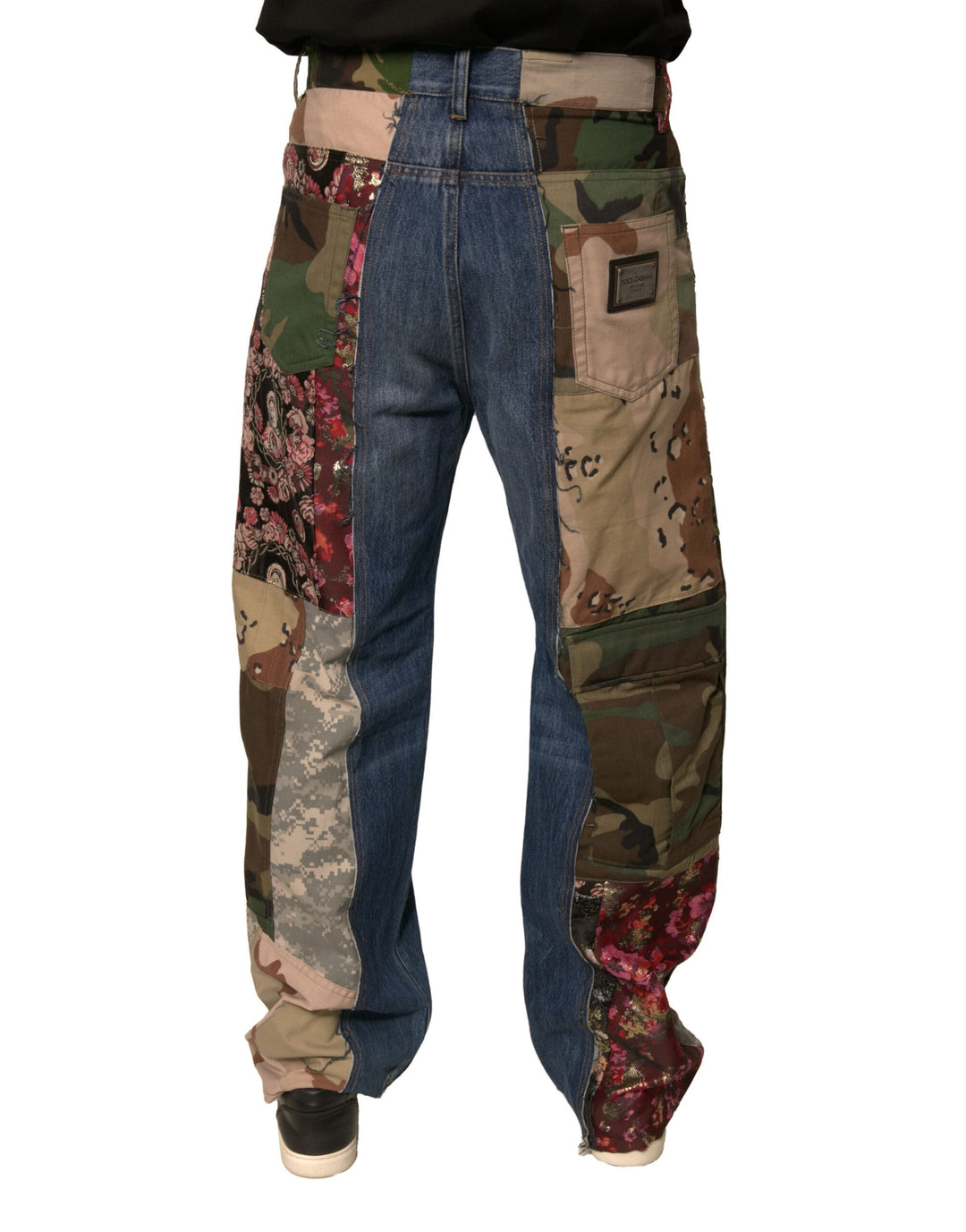 Dolce &amp; Gabbana Sample Sale Dolce &amp; Gabbana Blue Patchwork Cotton Straight Denim Jeans - | Designer outlet