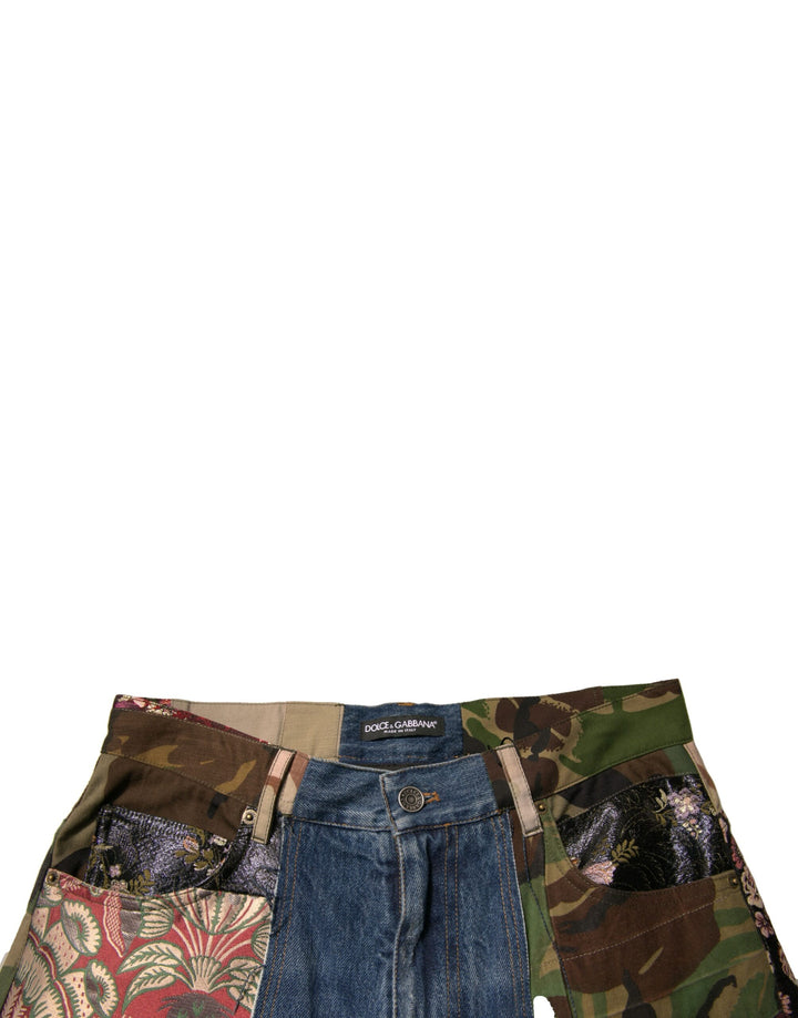 Dolce &amp; Gabbana Sample Sale Dolce &amp; Gabbana Blue Patchwork Cotton Straight Denim Jeans - | Designer outlet
