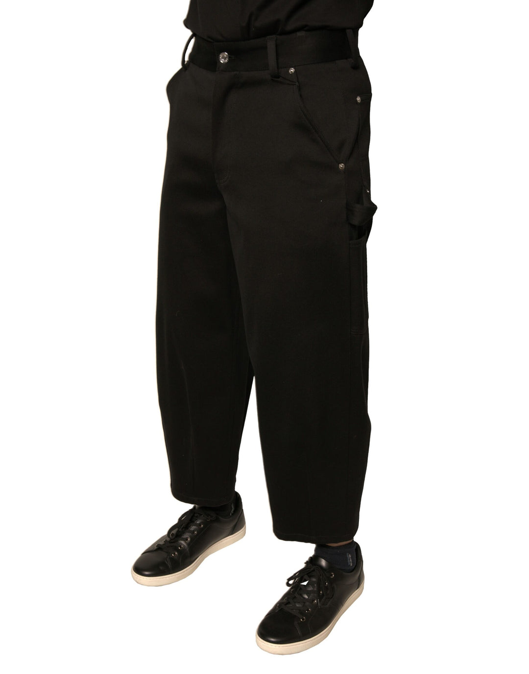 Dolce &amp; Gabbana Sample Sale Dolce &amp; Gabbana Black Cotton Mid Waist Cropped Pants - | Designer outlet