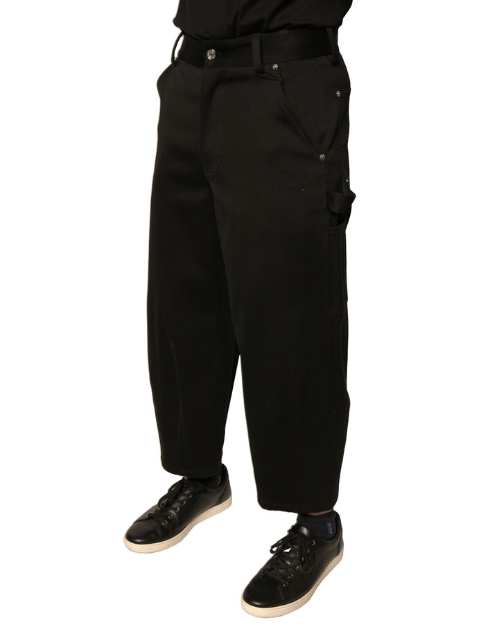 Dolce &amp; Gabbana Sample Sale Dolce &amp; Gabbana Black Cotton Mid Waist Cropped Pants - | Designer outlet