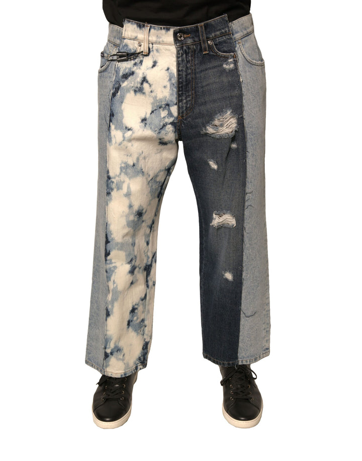 Dolce &amp; Gabbana Sample Sale Dolce &amp; Gabbana Multicolor Patchwork Cotton Straight Men Denim Jeans - | Designer outlet