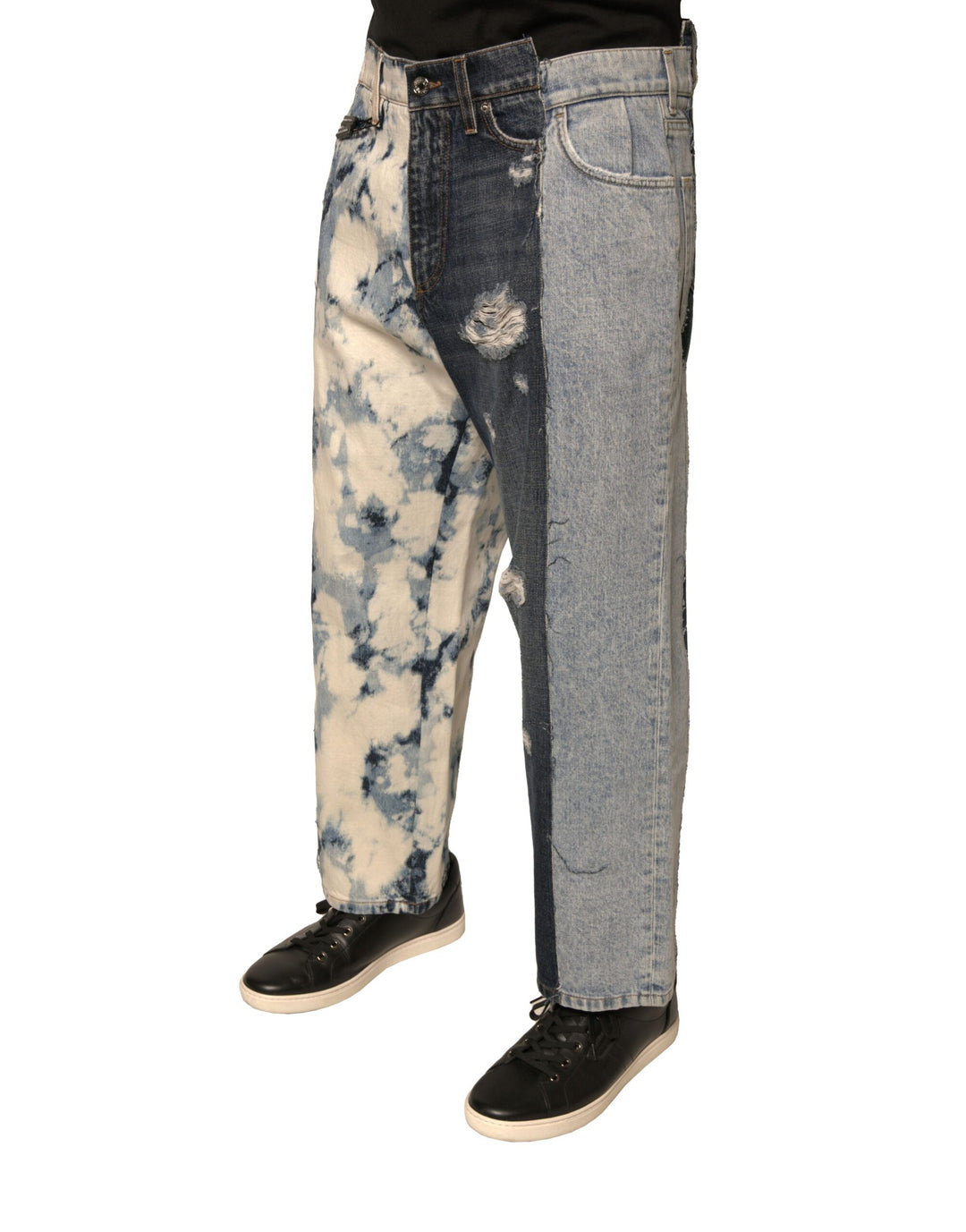 Dolce &amp; Gabbana Sample Sale Dolce &amp; Gabbana Multicolor Patchwork Cotton Straight Men Denim Jeans - | Designer outlet