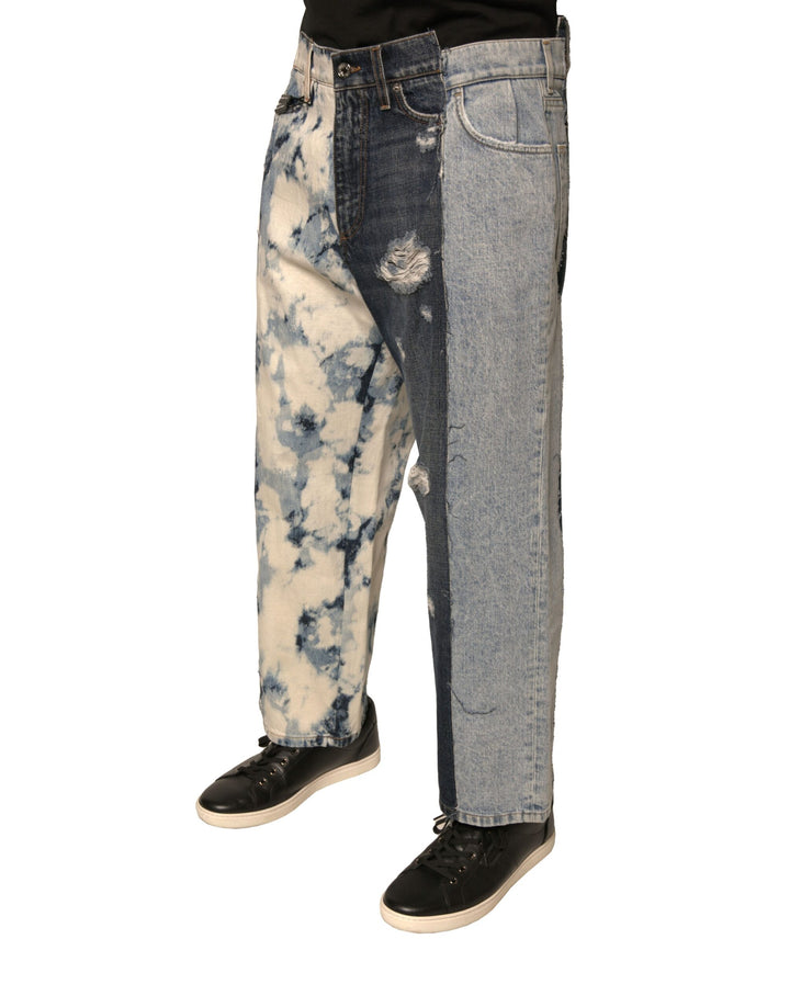 Dolce &amp; Gabbana Sample Sale Dolce &amp; Gabbana Multicolor Patchwork Cotton Straight Men Denim Jeans - | Designer outlet