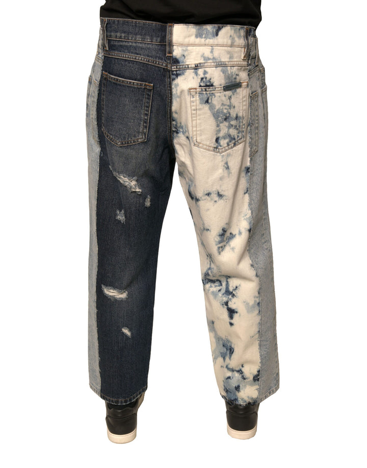 Dolce &amp; Gabbana Sample Sale Dolce &amp; Gabbana Multicolor Patchwork Cotton Straight Men Denim Jeans - | Designer outlet