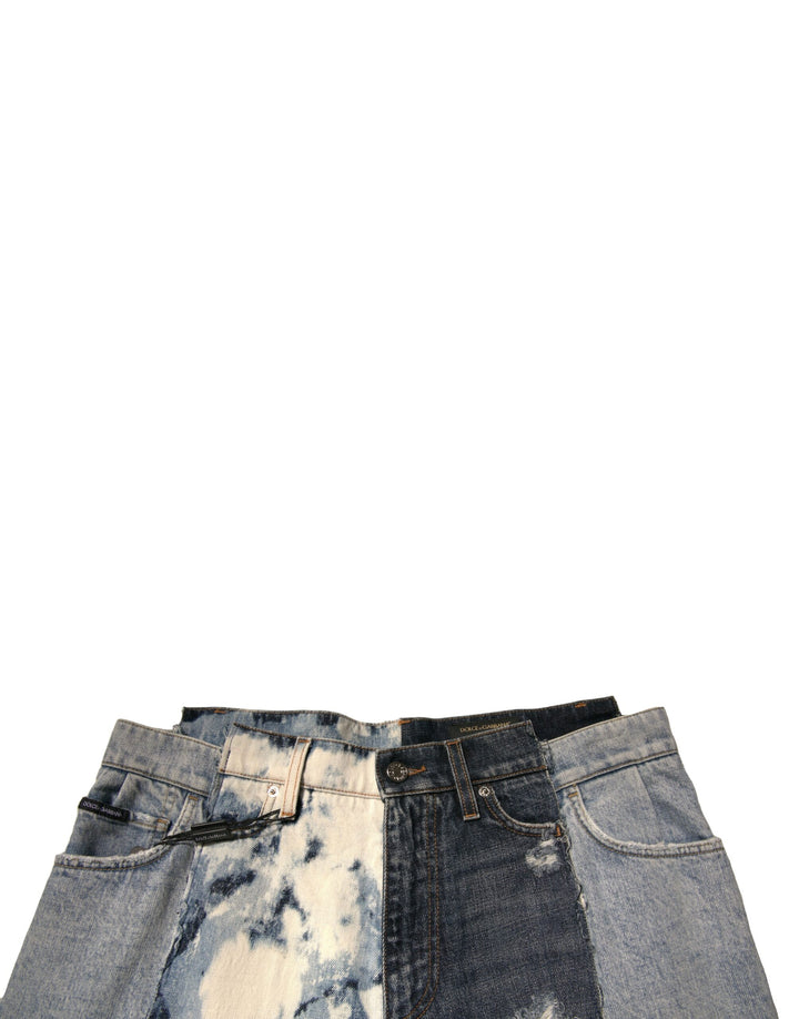 Dolce &amp; Gabbana Sample Sale Dolce &amp; Gabbana Multicolor Patchwork Cotton Straight Men Denim Jeans - | Designer outlet