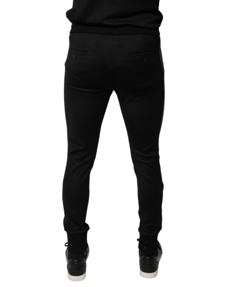 Dolce &amp; Gabbana Sample Sale Dolce &amp; Gabbana Black Horseshoe Embellished Wool Slim Fit Pants - | Designer outlet