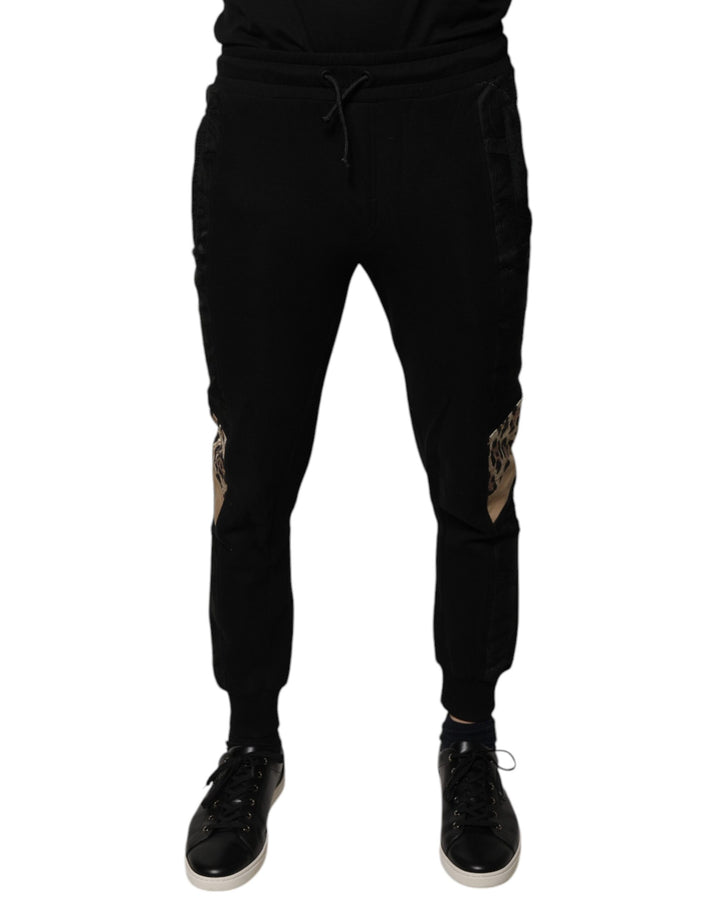 Dolce &amp; Gabbana Black Leopard Slim Fit Jogger Pants by Dolce &amp; Gabbana outlet now on sale
